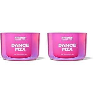 Friday Collective Dance Mix Candle, Pink Barbie Citrus Scented, Made with Essential Oils, 3 Wicks, 13.5 oz
