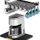 GSlife Appliance Slider and K Pod Storage Basket - 2 in Set of Sliding Tray for Coffee Maker and Under Shelf Storage for K Pod Coffee, Appliance Rolling Tray with Mat for Countertop, Bunlde