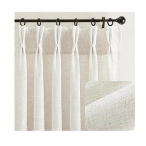 Thick Linen 80 Inch Length Curtains 2 Panels Set for Living Room Dining Room,Light Filtering Cottage Core Modern Window Drapes 80 Inch Long Privacy Farmhouse Pleated Curtain with Back Tab