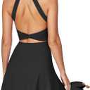 Heathyoga Easy Peasy Tennis Dresses for Women with Shorts Underneath and Bra Athletic Dress for Women Golf Workout Dress (Medium, Easy Peezy - Black)