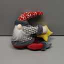 FIREOR Gnome Christmas Tree Topper Decorations Gift, Handmade Large Plush Dwarf Ornaments with Star Red Plaid Hat Xmas Home Holiday Party Decor Scandinavian Swedish, Curtain Tie Wine Bottle Decoration