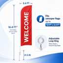 15FT Feather Flag Pole Kit, 3 Pack Aluminum with Ground Stakes