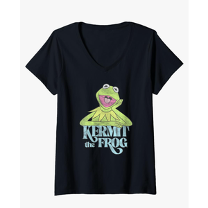 Womens Disney Muppets Kermit The Frog Vintage V-Neck T-Shirt M