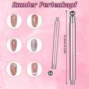 2Pcs 3 in 1 Cat Eye Nail Magnet, Double-Ended Multifunctional Nail Magnet Stick with Round Magnetic Bead Heart Shaped NailMagnet Cat Eye Magnets Art Design for DIY, Studio or Salon
