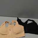Fapreit Women's Zip Front Closure Sports Bra - Seamless Wirefree Post Surgery Zipper Padded Racerback Workout Gym Yoga Bras (X-Large, 2 Pack (Black+beige))