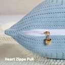 FUTEI Blue Decorative Throw Pillow Covers 20x20 Inch Set of 2,Soft Cozy Chenille Geometric Textured Cushion Case,Home Decor for Couch Bed Living Room