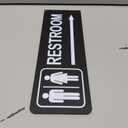 Commercial Double-Sided Restroom Sign – Restroom Sign With Arrow – Wall-Mounted Restroom Sign For Hallways And Corridors – Made From Premium Durable Frosted Acrylic Material, Ink Printed, Long-Lasting, Easy To Install, Suitable For Indoor/Outdoor Use (12)