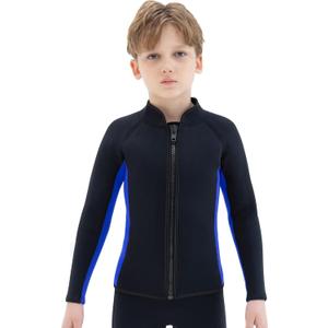 REALON Kids Wetsuit Top Jacket for Boys Girls Toddler Youth, Children's Wet Suit Shirt Neoprene 3mm Long Sleeve Front Zipper Swimsuit for Swimming Surfing Dive Snorkeling Water Sports size 10 REALON Kids Wetsuit Top Jacket for Boys Girls Toddler Youth, Children's Wet Suit Shirt Neoprene 3mm Long Sleeve Front Zipper Swimsuit for Swimming Surfing Dive Snorkeling Water Sports size 10