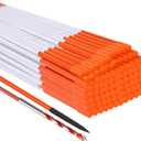 Driveway Markers 48 inch 50pcs, 5/16 Dia 4FT Snow Stakes with Reflective Tape, Highly Visible for Parking, Walkways, Snow Markers, 4FT Orange Fiberglass Poles Reflectors Markers with Steel Drill Bit
