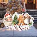 Shimeyao Winter Yard Garden Stakes Outdoor Tis The Season Sign 23.62 x 11.81 Inches Xmas Metal Yard Sign, Front Door Decor Signs for Winter Holiday Decorations Harvest Patio Lawn Walkway