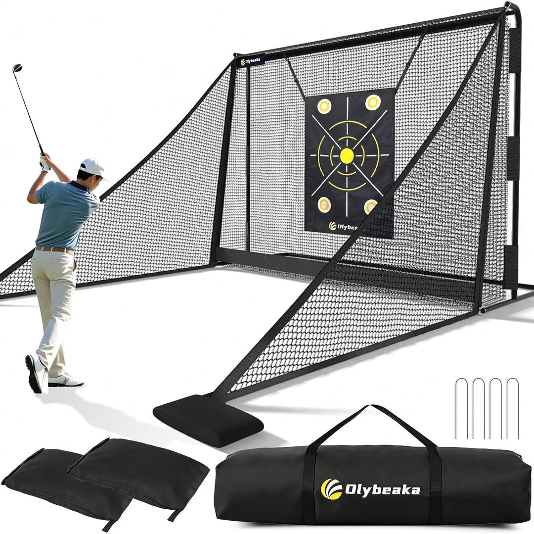 10 X 7.5ft Golf Hitting Net with Side Barriers for Driving Real Balls