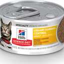 Hill's Science Diet Adult Urinary & Hairball Control Wet Cat Food | #1 Veterinarian Recommended, Chicken Minced, 2.9 oz. Cans, 24-Pack (EXP 08/05/26)