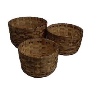 3pcs Woven Snack Storage Basket Handmade