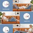 Knee Wedge Pillow, 8" Knee Pillow for Back Sleeping Leg Elevation Leg Pillow, Triangle Pillow for Legs Post Surgery, Knee Support, Hip Back Pain Relief
