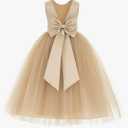 ekidsbridal V-Back Satin Flower Girl Dress Toddler Communion Gown Formal Dresses 219 Size 4