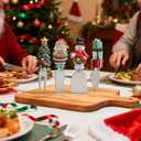 4-Piece Hand Christmas Resin Handles Cheese Knives, Xmas Charm Cheese Spreader Knife for Charcuterie Board Tools
