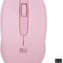 Rii Wireless Mouse,2.4G Portable Computer Mice for PC, Laptop, Windows,Office Included Wireless USB Dongle (Pink)