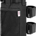 KEMIMOTO 2 Pack Cup Holder, Roll Bar Cup Holder for UTVs Wheelchair Scooter Walker Rollator Bike Golf Cart Boat with Mesh Pockets and Sticky Straps
