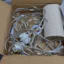 2 Pack Plug in Pendant Light, Hanging Light with 15Ft Clear Cord, On/Off Switch, Beige Linen Fabric Lamp Shade, Hanging Light Fixture for Bedroom, Kitchen, Living Room, Dining Table