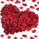 DomeStar 2000PCS Red Rose Petals, Silk Fake Rose Petals for Marry me, Proposal, Anniversary, Engagement, Love Decoration Romantic Wedding Party, Event Flower Decoration