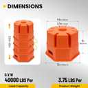HOXWELL 4PCS 8''H RV Trailer Jack Block with Bag, RV Stabilizer Blocks for Any Tongue Jack, Post, Foot, Round Square or Scissor Stabilizer, Stackable & Portable, Orange