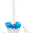 OXO Good Grips Compact Toilet Brush & Canister, Toilet Bowl Brush and Holder with Automatic Canister Door, Bathroom and Small Spaces Cleaning Supplies Essential (1 Count (Pack of 1), White)