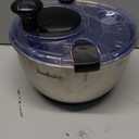 Stainless Steel Salad Spinner, 4.8 Qt Vegetable Washer, BPA-Free Lettuce Dryer with Crank Design, Dishwasher Safe, Non-Slip Base - Transparent Lid