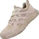 Steel Toe Shoes for Women Men  Lightweight Slip Resistant Safety Work Shoe with Impact & Puncture Resistance for Protection (8 Women/6.5 Men, Khaki)