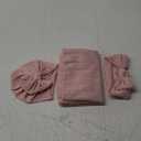 DRESHOW BQUBO Baby Swaddle Blankets for Girls, 4PCS Newborn Accessories Set with Matching Hat and Bow Headband with Card