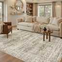 Soalmost 6x9 Area Rug for Living Room Washable 6x9 Rug Non-Slip Modern Rugs for Bedroom Dining Room Ultra-Thin Indoor Brown Rug