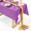 Princess Theme Table Runner Braided Tablerunner Purple and Gold Satin Decor 79 Inch Table Decorations for Wedding Birthday Party Baby Shower Anniversary Party Supplies