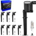 DG512 Ignition Coil & SP493 Double Iridium Spark Plugs for Lincoln Navigator/Blackwood/Mark VIII/Aviator, Ford Mustang/GT, Avanti, Mercury Marauder, Panoz Espe Replace# DG492 DG543 DG543 UF191