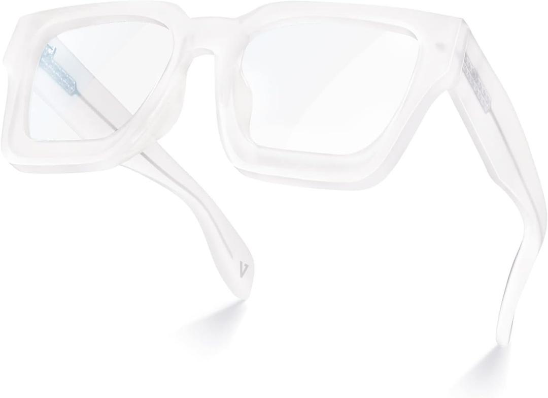 VISOONE Enhanced Version Rectangle Chic Preppy Look Blue Light Blocking Glasses for Women Men RIVER-LIGHTER 