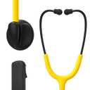 Single Head Stethoscope for Doctors/Nurses/Nursing School Students, Medical and Home Use with Accessories Name Tag, FSA HSA Eligible (Yellow Tube, with EVA Case)