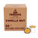 Don Francisco's Vanilla Nut Flavored Coffee Pods, 55 Count, Medium Roast, Compatible with Keurig Brewers, Best By: 08/24/2027