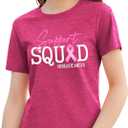 Breast Cancer Shirts Women Pink Ribbon Heart Tshirt Breast Cancer Awareness Tops (Pink, M)