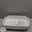 carrotez Split-Design Small Dish Drying Rack, Space-Saving Dish Drainer for Small Kitchen Countertops, Ideal for 12 Person Households or as a Secondary Rack, 9.5''  15.9''  4.9'', White