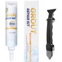Tile Grout Repair Kit - Grout Filler, Grout Repair Paste with Silicone Trowel Scraper, Fast Drying Grout Repair Kit for Bathroom Shower Kitchen Floor Tile, Waterproof (17.64 oz, Gray)