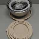 Mixing Bowls with Lids Set, 6 Piece Stainless Steel Nesting Storage Bowls for Kitchen, with 3 Grater Attachments & Non-Slip Bottoms, Size 5.5,3.5,2.5,2.1,1.5,1.1 QT (Khaki)