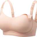 Momcozy Pumping and Nursing Bra for Breastfeeding, 3-in-1 Maternity Bra, CozyFitClasp for Wearable Breast Pump M5, S12 Pro (Beige, XXL)