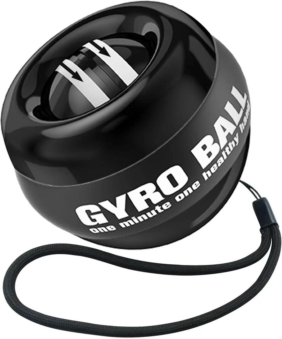 Wrist Trainer Ball Auto-Start Gyroscopic Forearm Exerciser Gyro Ball for Strengthen Arms, Fingers, Bones and Muscles (Black Diamond No Light)
