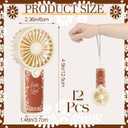 Fumete 12 Pcs Mexican Mini Handheld Fans Bulk De Barro Gifts, Brown, 2.36 x 5 inches/ 6 x 12.5cm