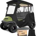 10L0L Deluxe Golf Cart Enclosure 2 Passenger for Club Car Precedent, Onward & Tempo Golf Cart, 4 Sided Clear PVC Window with Security Side Mirror Openings and Zipper Entry Golf Cart Rain Cover (Black)