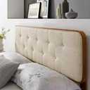 Modway MOD-6233-WAL-BEI Collins Tufted Full Fabric and Wood Headboard, Walnut Beige