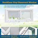 NeatiEase Basement Window, 30" x 12" Heavy Duty Vinyl Sliding Windows with Double Pane Insulated Tempered Glass and Fiberglass Screen for Basement, Bathroom, Garage, Shed, Home Replacement (White)