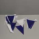 32Ft Royal Blue White Party Decorations Triangle Flag Pennant Bunting Fabric Garland for Wedding Birthday Ahoy Achor Nautical Pirate Bridal Baby Shower Under The Sea Party Festivals Decoration