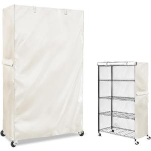 Heavy-Duty Waterproof Wire Shelf Cover, Garage Storage Shelving Protector, Universal Fit 48 x 18 x 72 Inch Rack Covers with 1" Tolerance (White)