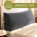 Headboard Pillow Queen, Headboard Wedge Pillow, Back Rest Pillows for Sitting, Reading, Working, Triangle Pillow with Removable Cover, Daybed Pillows for Bed Dorm Sofa, Dark Grey