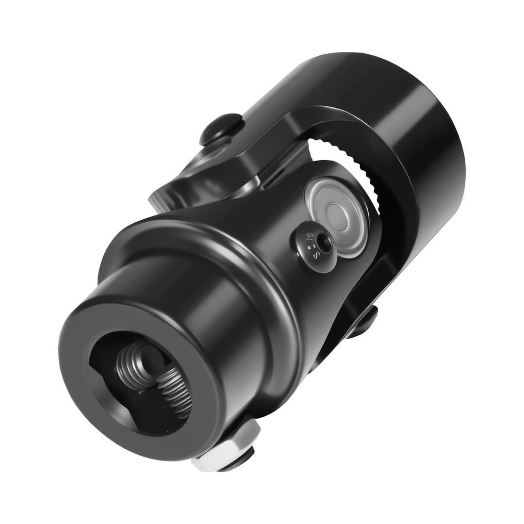 Steering U Joint Coupler, 1"-48 Spline X 3/4" DD Steering Shaft U Joint, Steering Universal Joint, Automotive Replacement U-Joint Coupling, Black