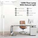 120W LED Floor Lamp, 10000LM Full Spectrum Eye Care Standing Lamp, 77" Tall Floor Lamp with 4000K Natural Daylight, Dimmable Bright Light for Bedroom, Living Room, Study Room, Office, White